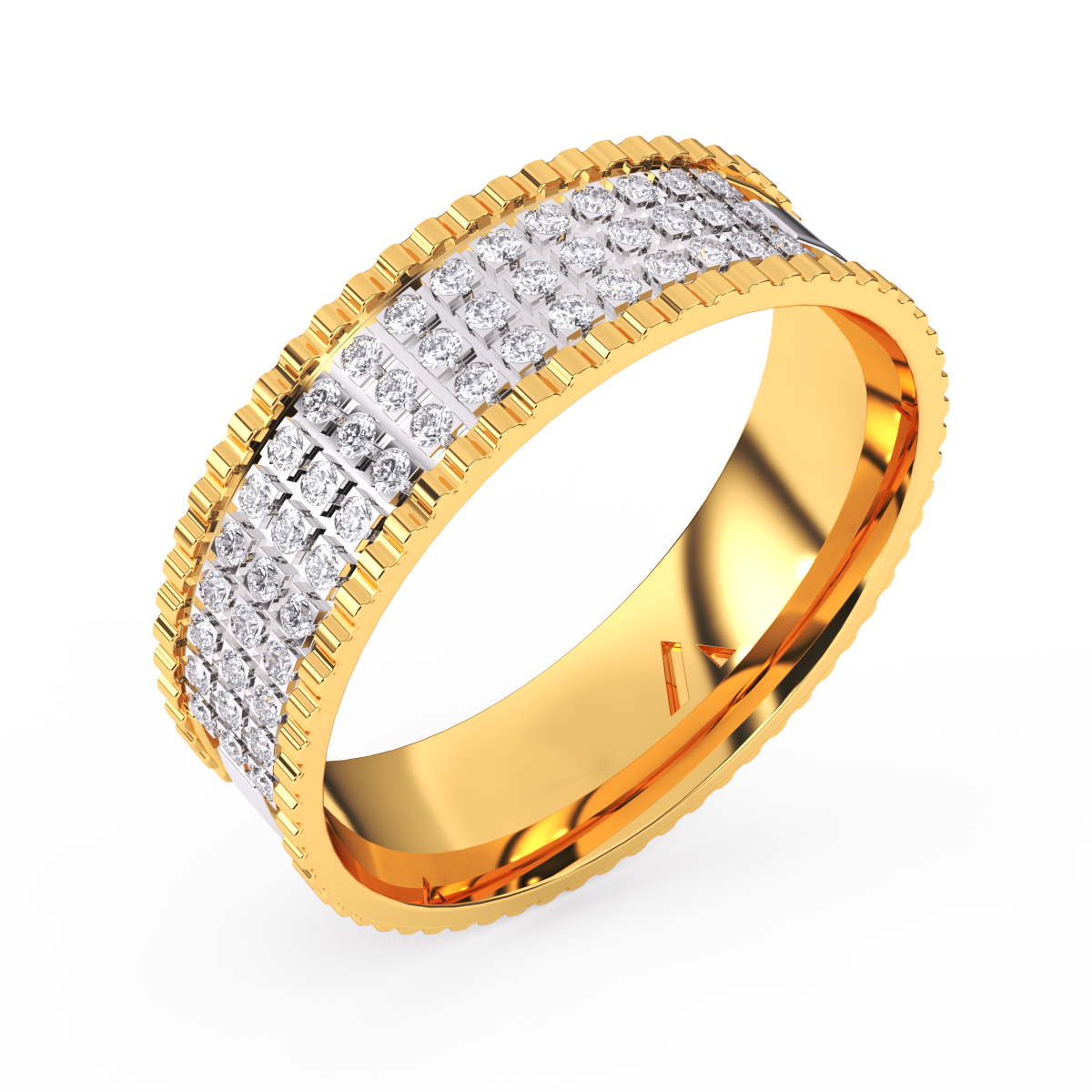 Round Full Eternity Men's Wedding Band